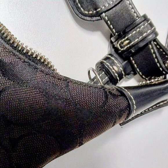 COACH Y2K BLACK JACQUARD SIGNATURE SOHO HOBO SHOULDER BAG, PURSE - Picture 7 of 10